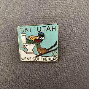 Vintage Ski Utah We've Got The Runs Ski‎ Lapel Pin Brooch Mountain